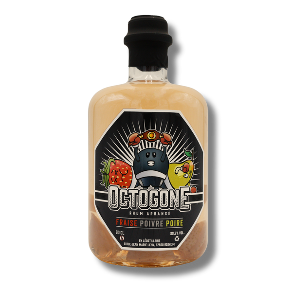 Rhum arrangé Fraise Poivre Poire - Octogone by Leostillerie - 50cl